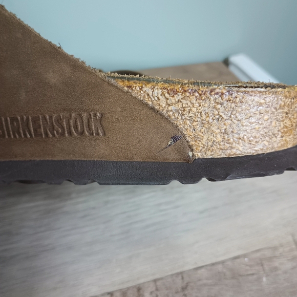 Birkenstock Arizona Suede Sandals 41 Womens 10 Mens 8 Brown Tan Buckle Comfort - Picture 10 of 14